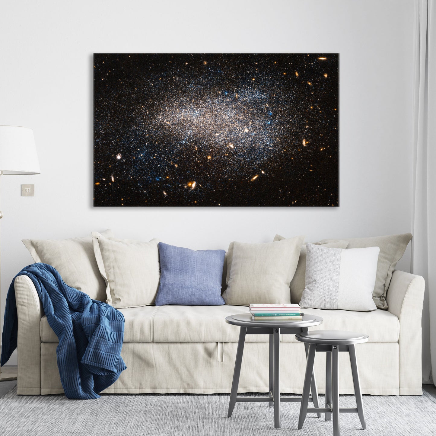 Impression sur toile tendue représentant une galaxie dans la constellation, impression d'images du télescope spatial Hubble, impression d'art spatial de la NASA sur la Chevelure de Bérénice, prête à accrocher