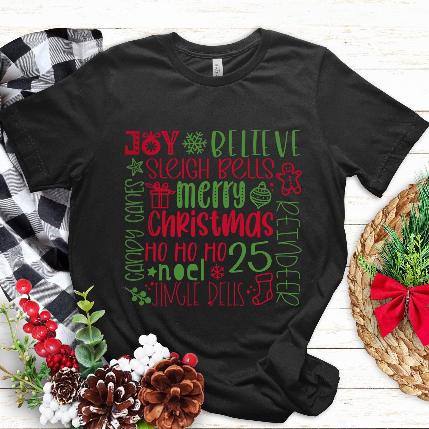 Merry Christmas T-shirt, Holiday T-shirt, Christmas Tee Shirt, Christmas Reindeer, Jingle Bells Christmas Holiday Gift Shirt, Family Gift