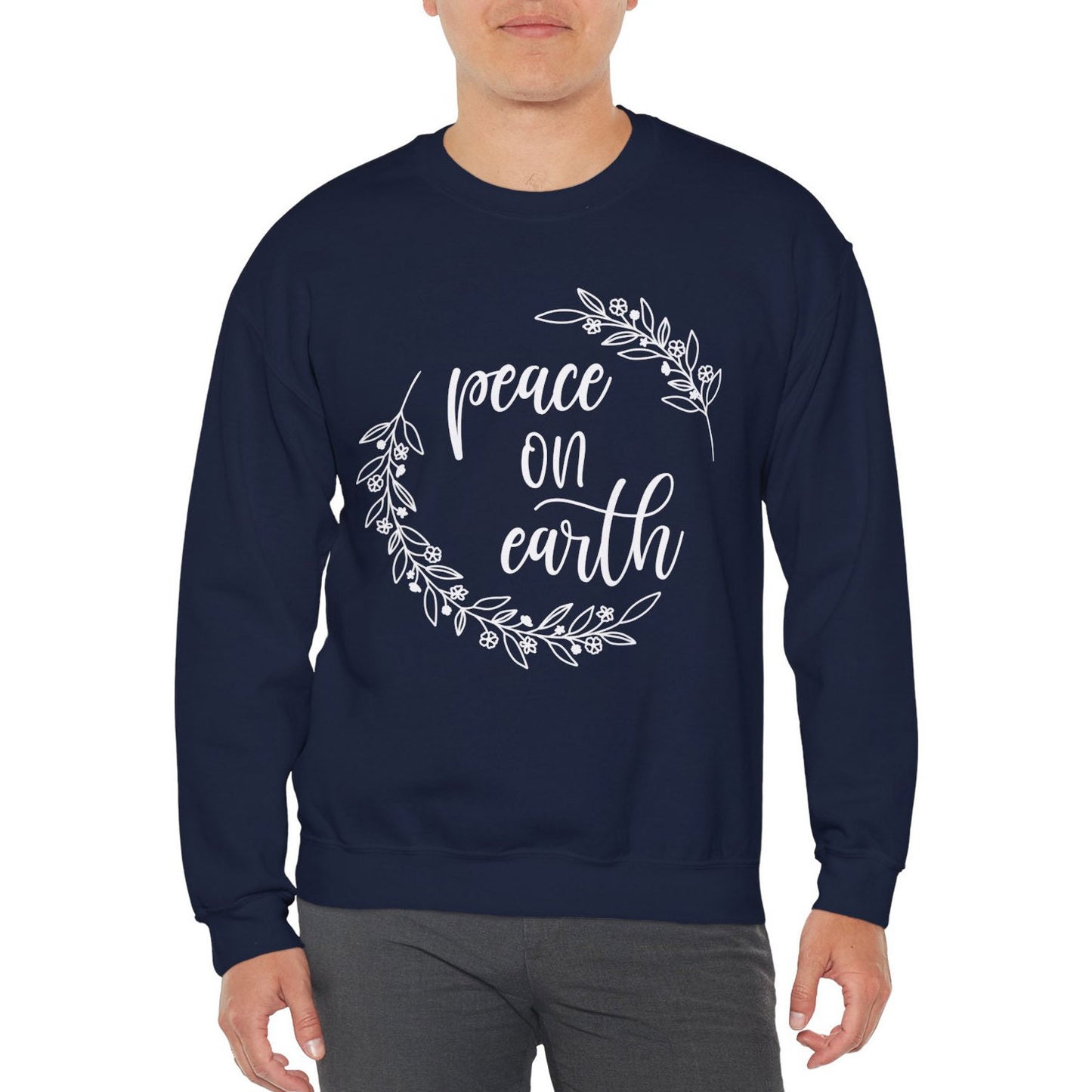 Peace Sweatshirt, Holidays Gift Sweatshirt, Christmas Sweatshirt, Unisex Gift Sweatshirt, Gift for Her, Gift for Him, Winter Sweatshirt