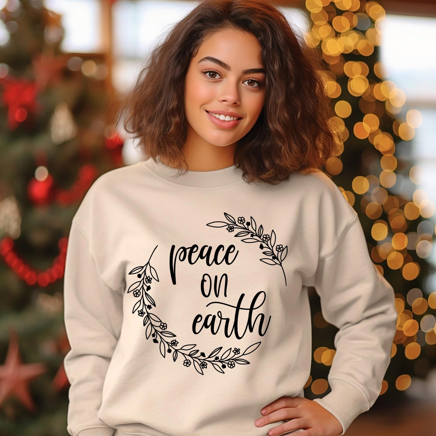 Sweat-shirt Paix, Sweat-shirt Cadeau de Vacances, Sweat-shirt Noël, Sweat-shirt Cadeau Unisexe, Cadeau pour Elle, Cadeau pour Lui, Sweat-shirt Hiver