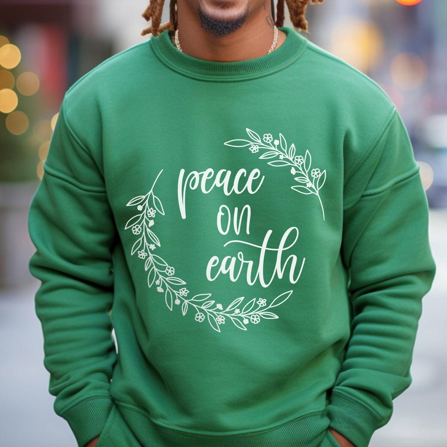 Peace Sweatshirt, Holidays Gift Sweatshirt, Christmas Sweatshirt, Unisex Gift Sweatshirt, Gift for Her, Gift for Him, Winter Sweatshirt