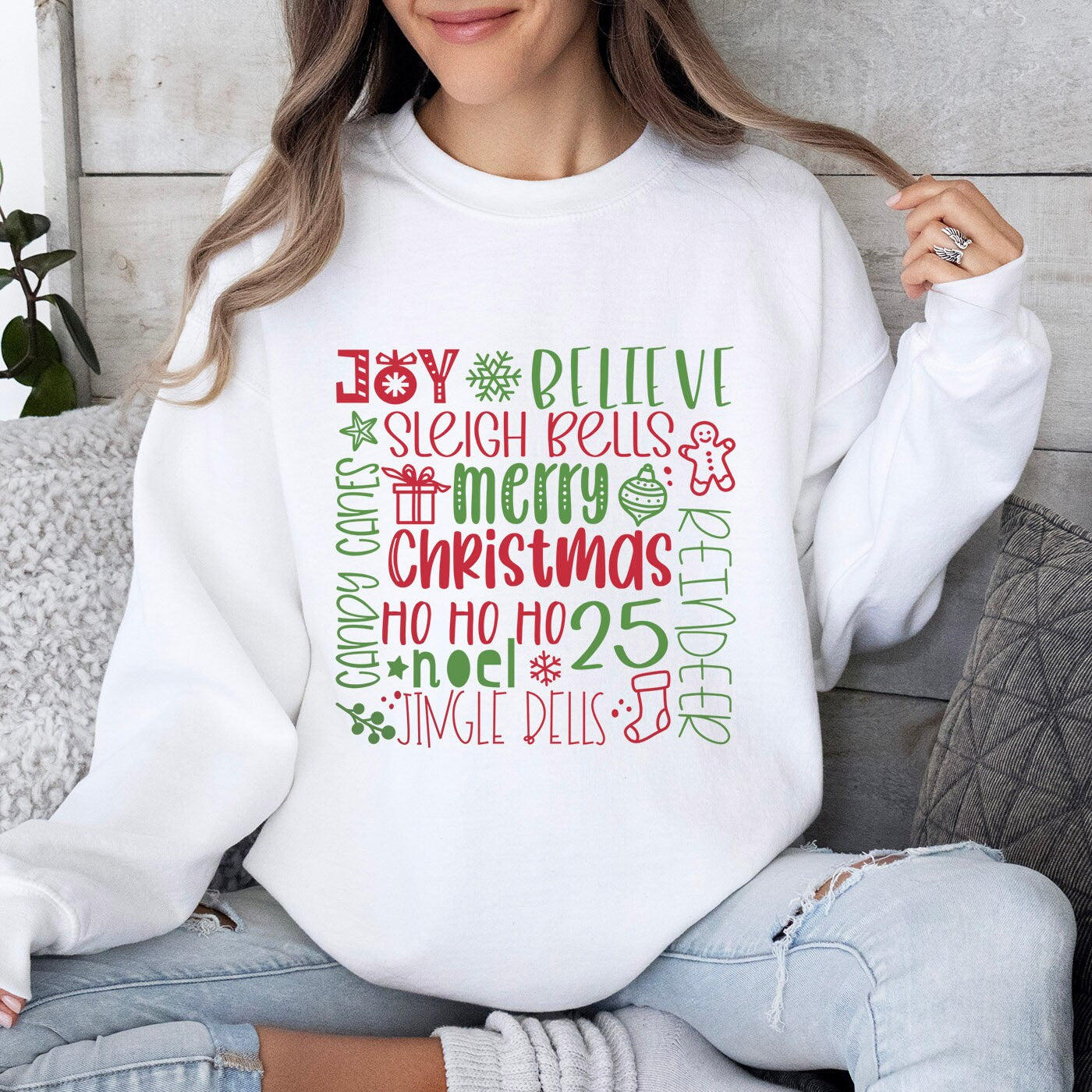 Sweat-shirt Joyeux Noël, Sweat-shirt de vacances, T-shirt de Noël, T-shirt cadeau de vacances de Noël Jingle Bells, Sweat-shirt cadeau pour la famille