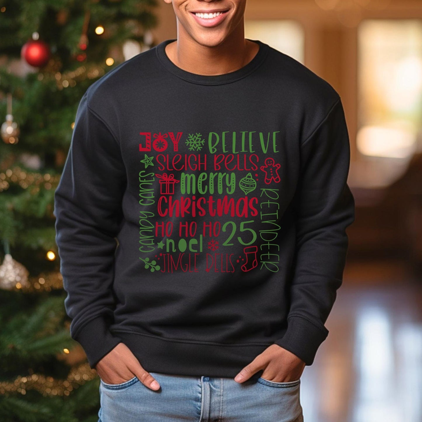 Sweat-shirt Joyeux Noël, Sweat-shirt de vacances, T-shirt de Noël, T-shirt cadeau de vacances de Noël Jingle Bells, Sweat-shirt cadeau pour la famille