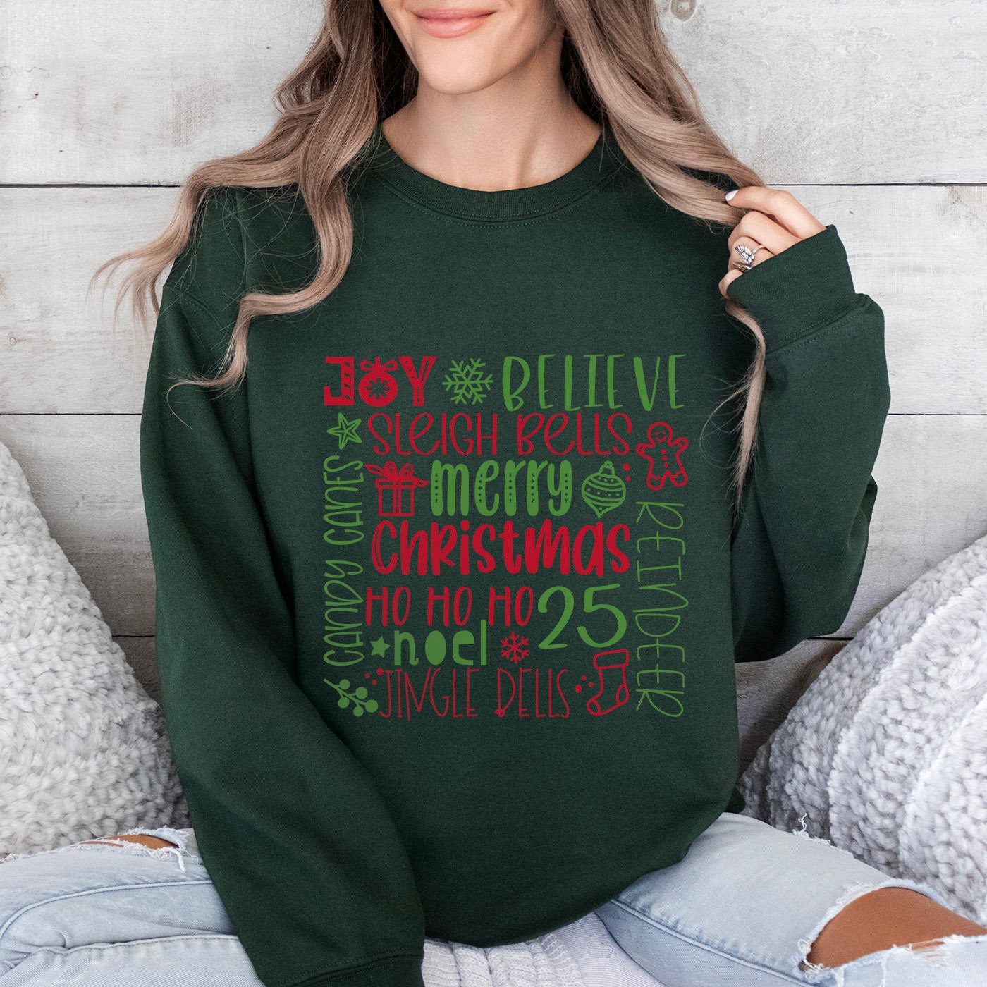 Sweat-shirt Joyeux Noël, Sweat-shirt de vacances, T-shirt de Noël, T-shirt cadeau de vacances de Noël Jingle Bells, Sweat-shirt cadeau pour la famille