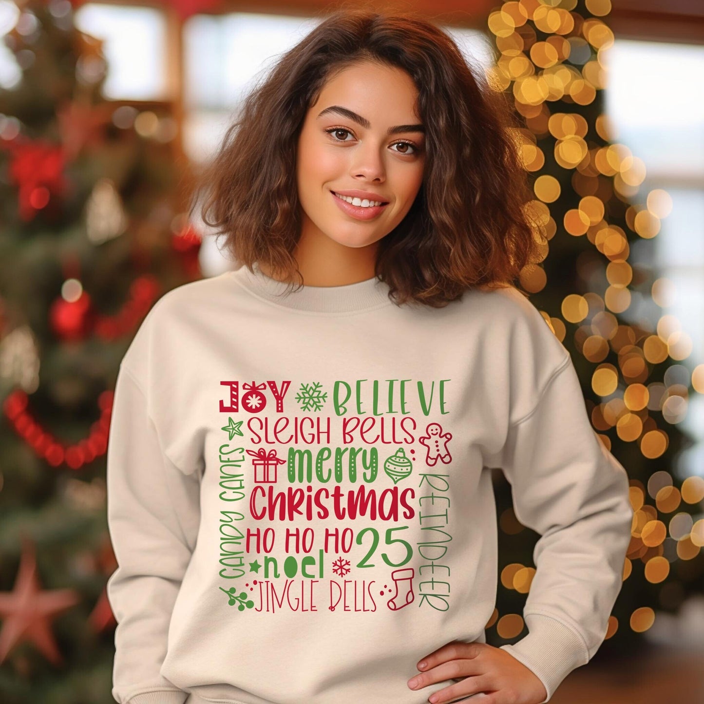 Sweat-shirt Joyeux Noël, Sweat-shirt de vacances, T-shirt de Noël, T-shirt cadeau de vacances de Noël Jingle Bells, Sweat-shirt cadeau pour la famille