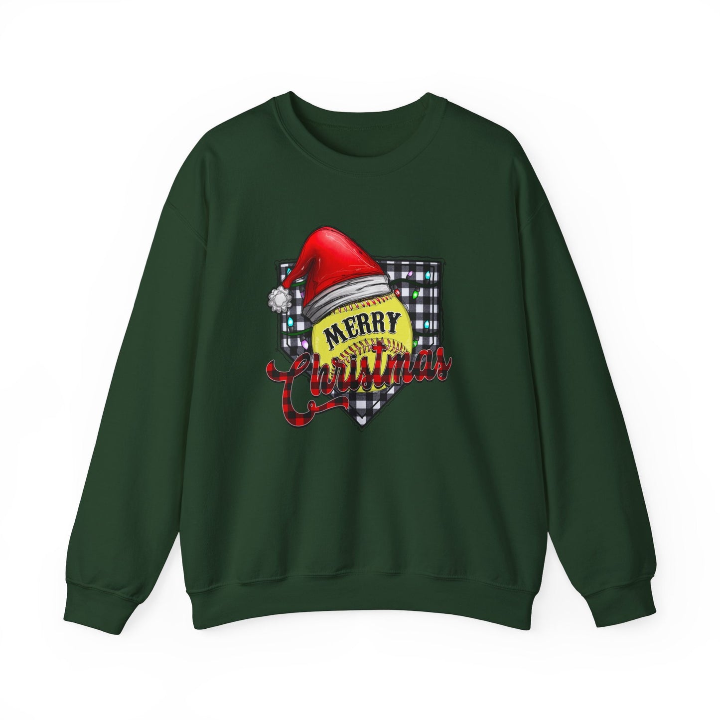 Merry Christmas Sweatshirt, Plaid Pattern Sweatshirt, Santa Shirt, Holidays Gift Sweatshirt, Unisex Sweatshirt, Gift for Her, Gift for Him