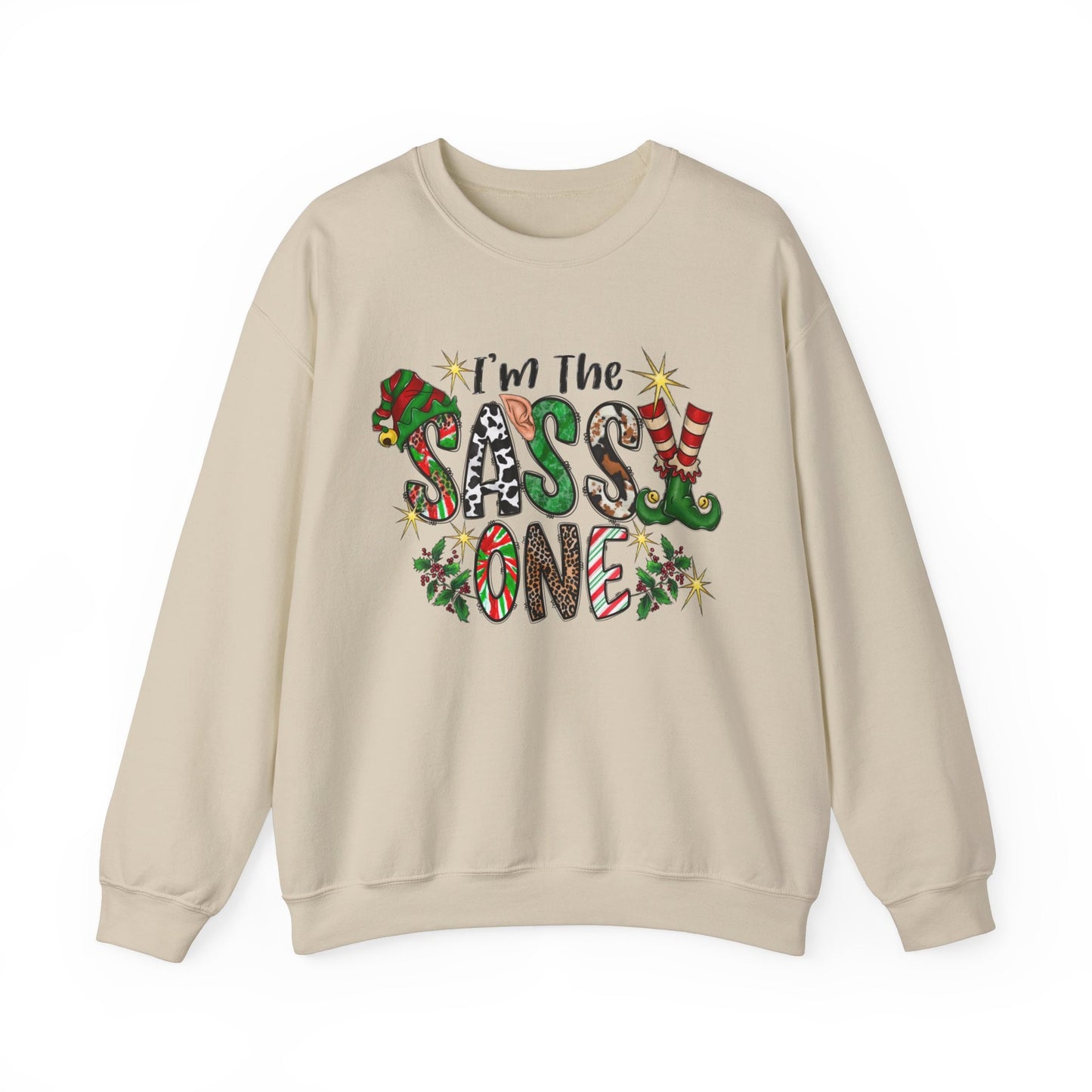 Je suis le Sassy One Sweatshirt de Noël, T-shirt elfe, Sweat-shirt cadeau de vacances, T-shirt Père Noël, Sweat-shirt unisexe, Cadeau pour elle, Cadeau pour lui