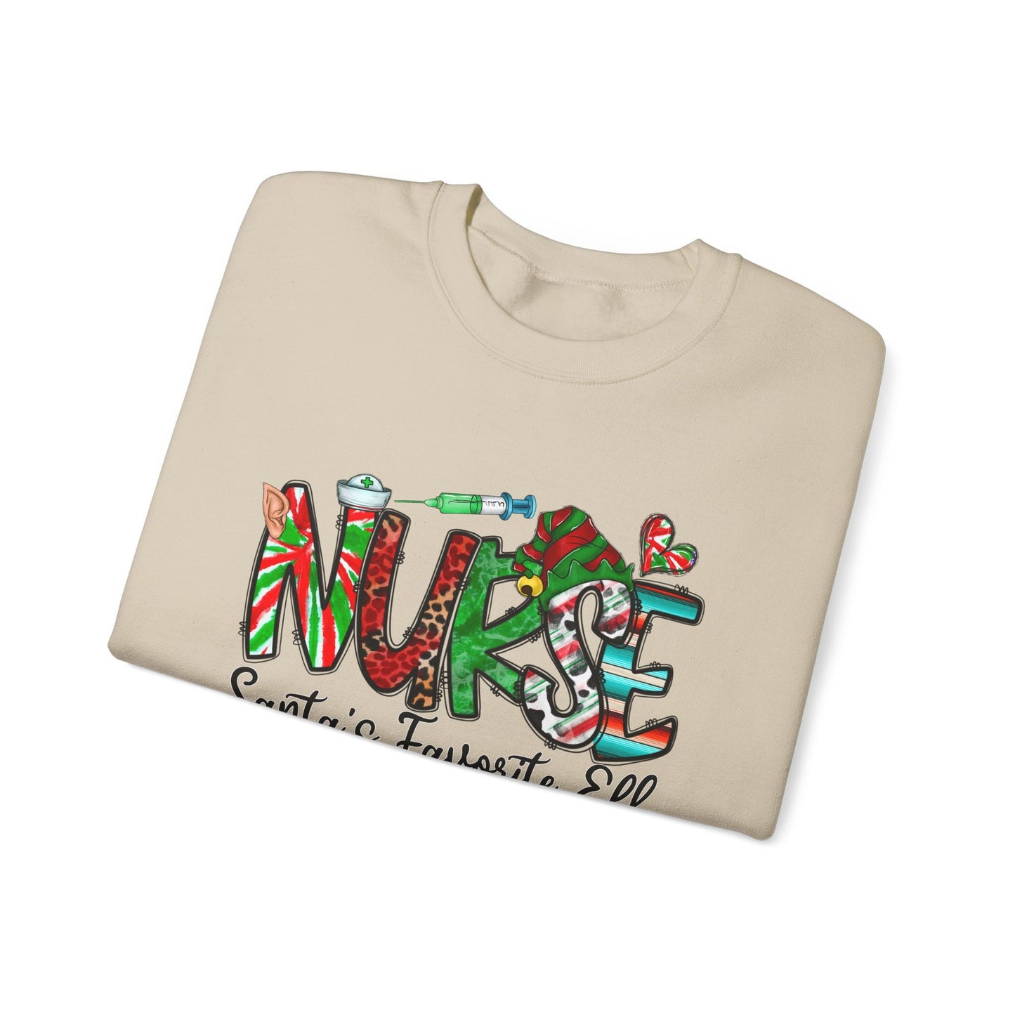 Sweat-shirt de Noël préféré du lutin du Père Noël, chemise d'elfe, sweat-shirt de vacances, chemise cadeau du Père Noël, sweat-shirt unisexe, cadeau pour elle, cadeau pour lui