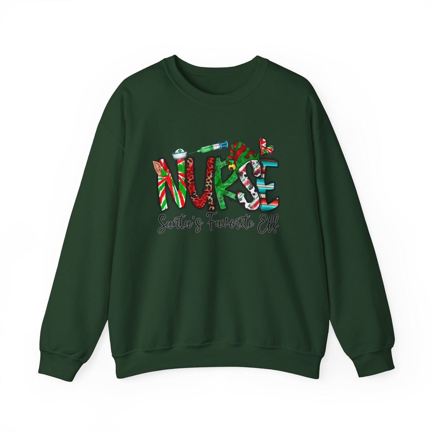 Sweat-shirt de Noël préféré du lutin du Père Noël, chemise d'elfe, sweat-shirt de vacances, chemise cadeau du Père Noël, sweat-shirt unisexe, cadeau pour elle, cadeau pour lui