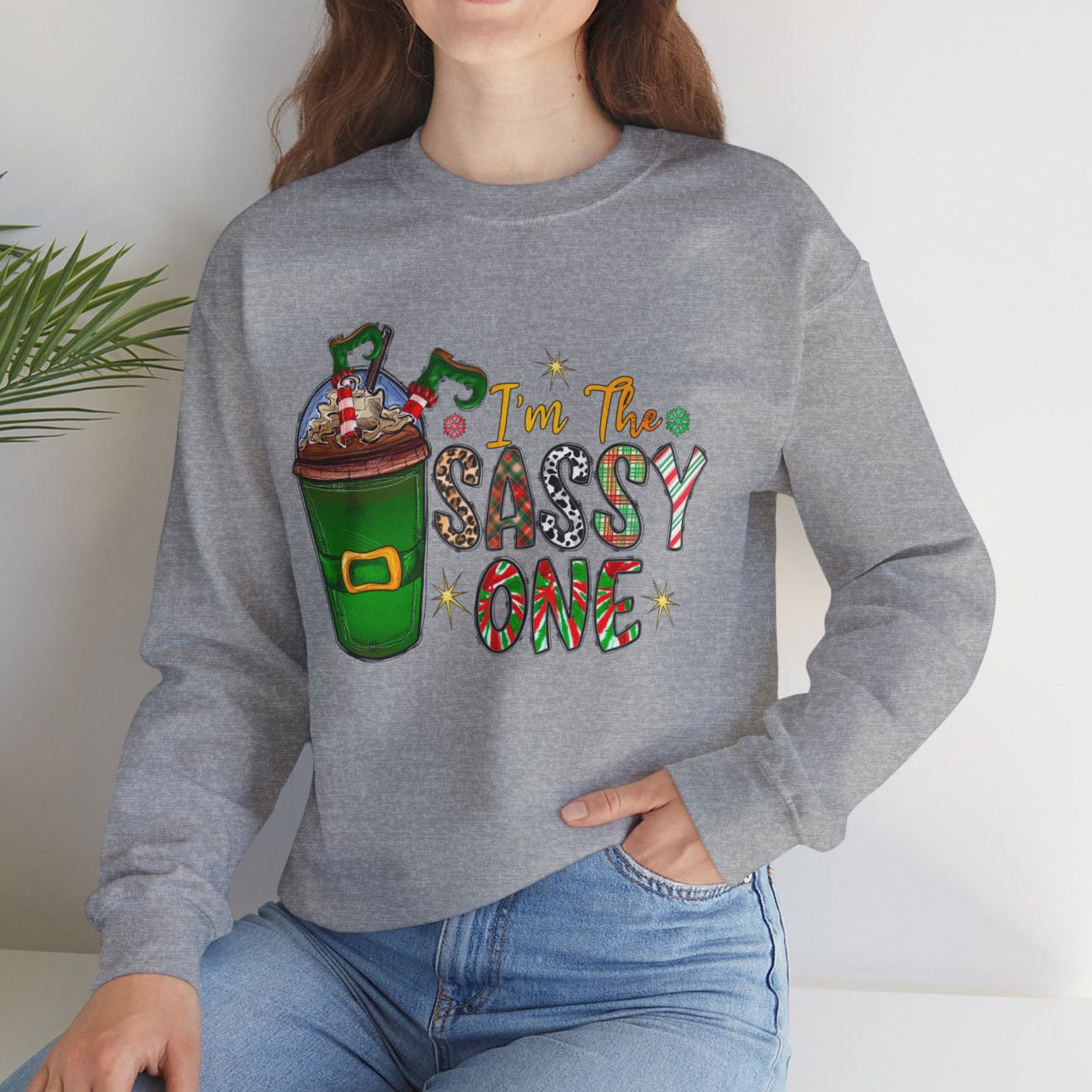 Sassy One Christmas Sweatshirt, Sassy Elf Holidays Gift Sweatshirt, Santa Shirt, Unisex Heavy Blend Sweatshirt, Gift for Her, Gift for Him