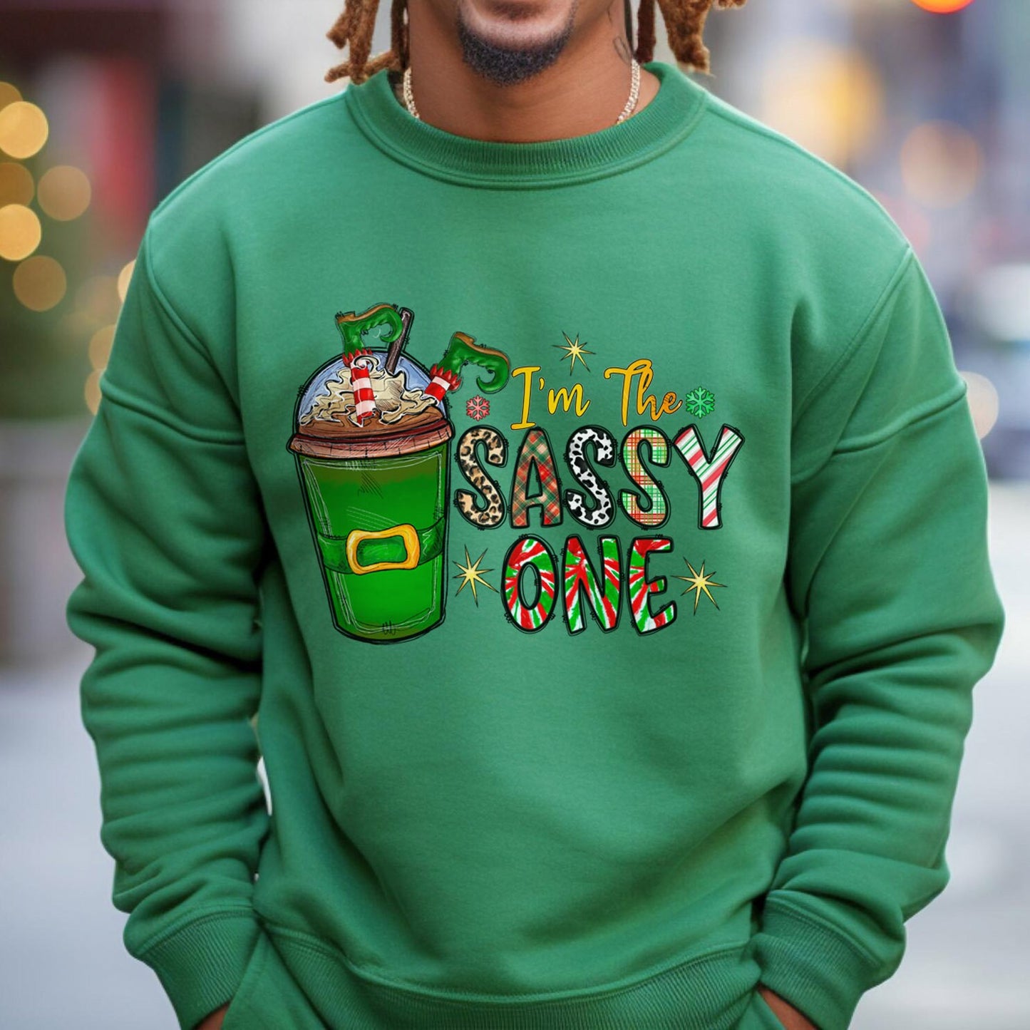 Sassy One Christmas Sweatshirt, Sassy Elf Holidays Gift Sweatshirt, Santa Shirt, Unisex Heavy Blend Sweatshirt, Gift for Her, Gift for Him