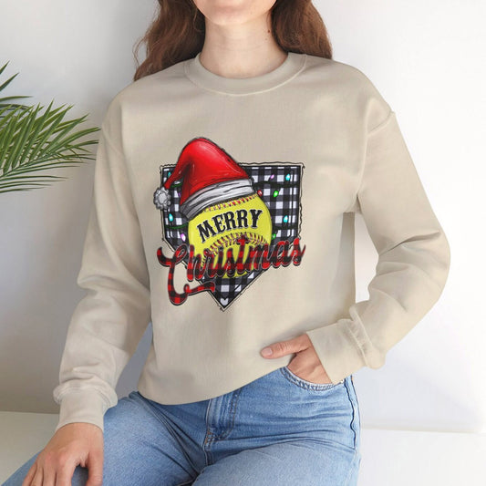 Merry Christmas Sweatshirt, Plaid Pattern Sweatshirt, Santa Shirt, Holidays Gift Sweatshirt, Unisex Sweatshirt, Gift for Her, Gift for Him