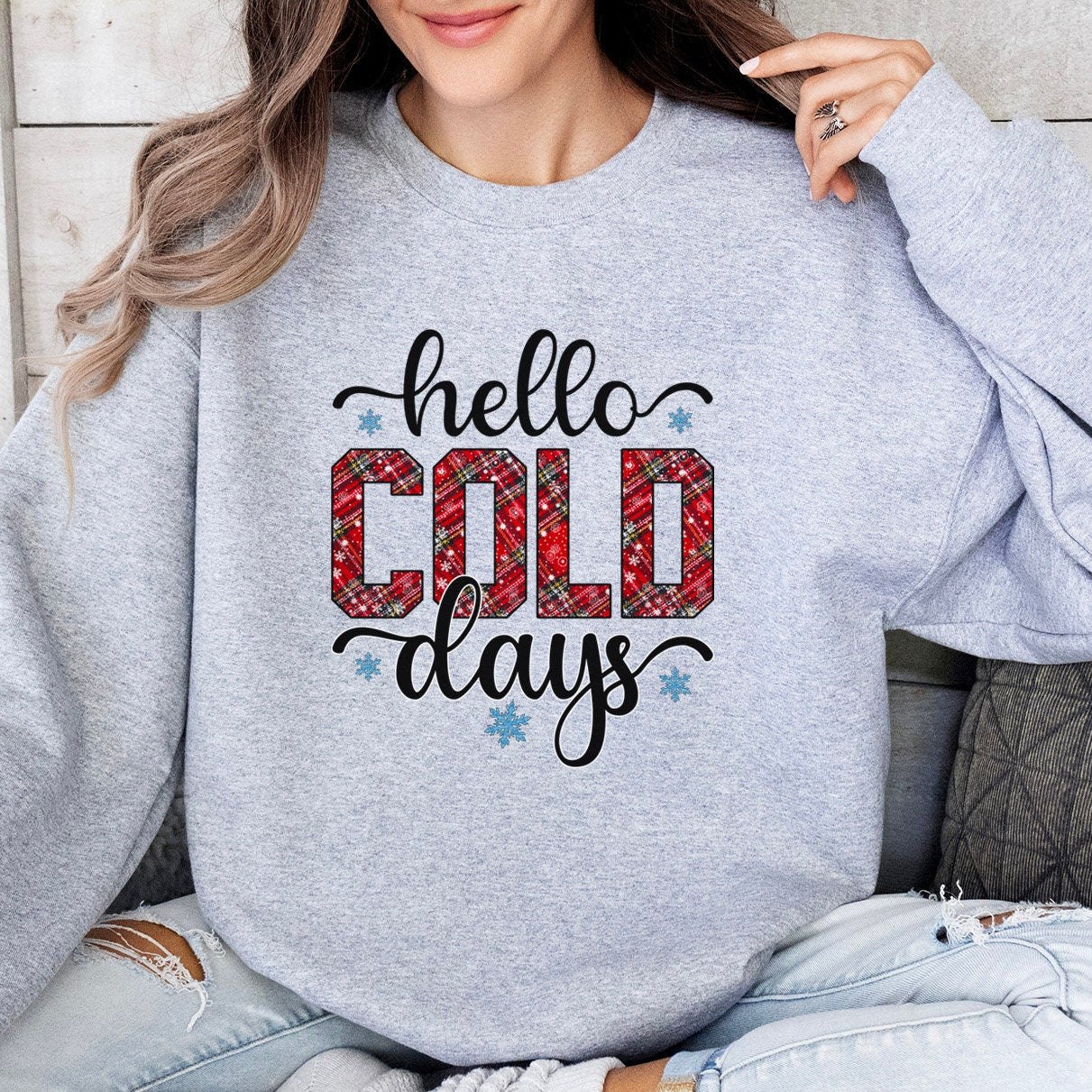 Hello Cold Days Winter Sweatshirt, Christmas Gift Shirt, Winter Holidays Xmas Unisex Gift Sweatshirt, Winter Season Gift Sweatshirt