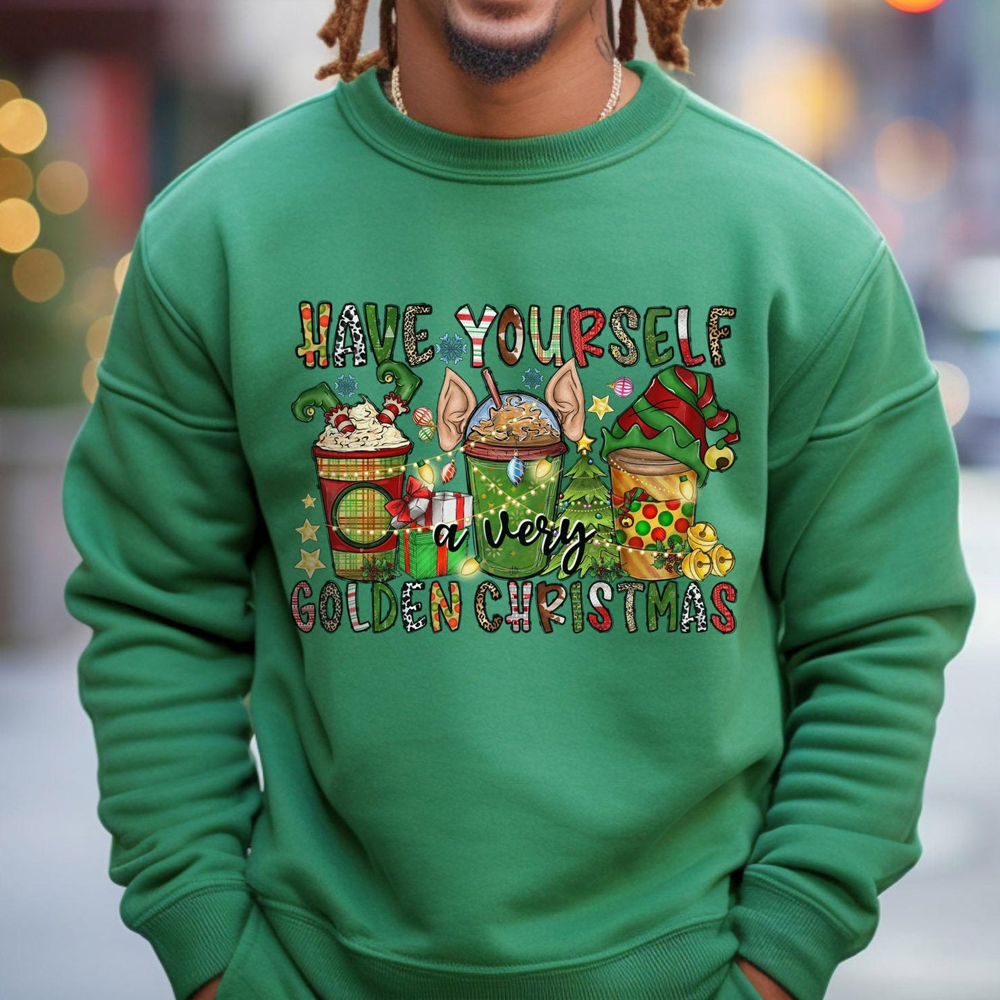 Have Yourself Golden Christmas Sweatshirt, Christmas Gift Shirt, Winter Holidays Xmas Unisex Gift Sweatshirt, Gift for Her, Gift for Him