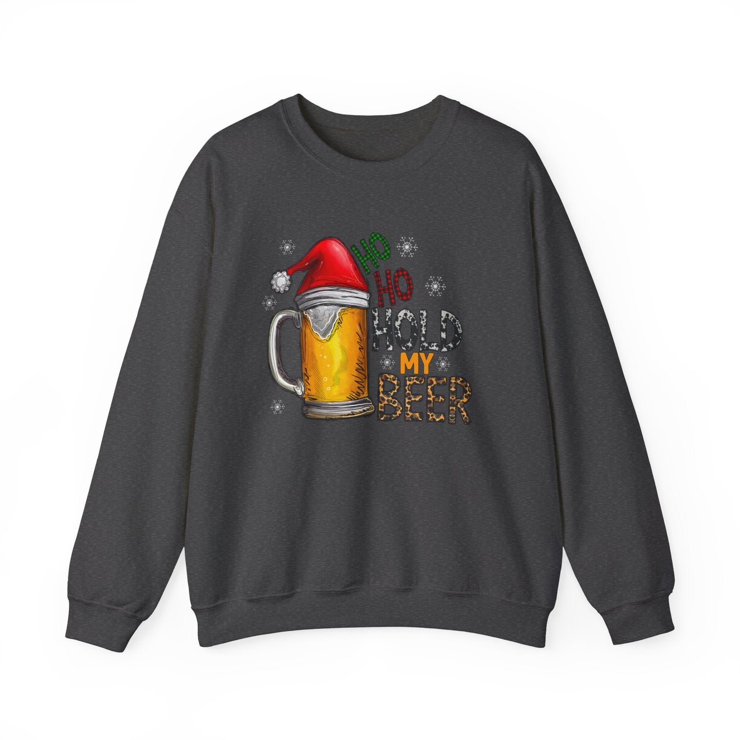 Ho Ho Hold my Beer Christmas Santa Sweatshirt, Funny Christmas Gift Shirt, Holidays Xmas Unisex Gift Sweatshirt, Gift for Her, Gift for Him