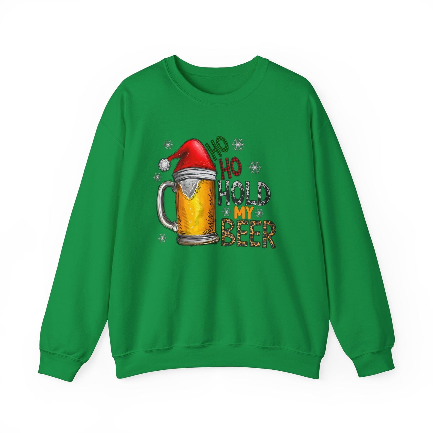 Ho Ho Hold my Beer Christmas Santa Sweatshirt, Funny Christmas Gift Shirt, Holidays Xmas Unisex Gift Sweatshirt, Gift for Her, Gift for Him