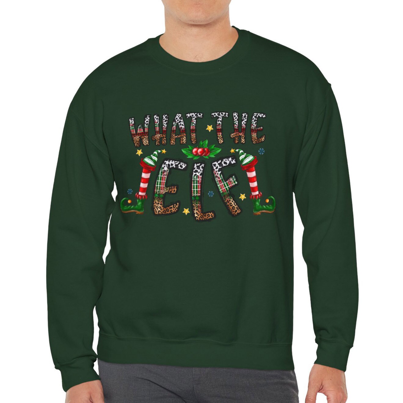 What the Elf Sweatshirt, Christmas Long Sleeves Shirt, Holidays Gift Sweatshirt, Winter Sweatshirt, Xmas Unisex Gift Sweatshirt