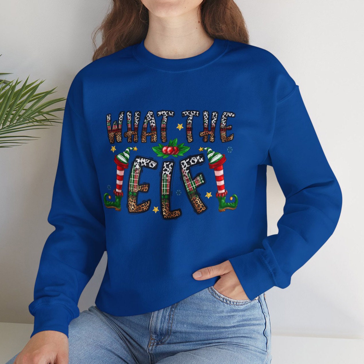 What the Elf Sweatshirt, Christmas Long Sleeves Shirt, Holidays Gift Sweatshirt, Winter Sweatshirt, Xmas Unisex Gift Sweatshirt