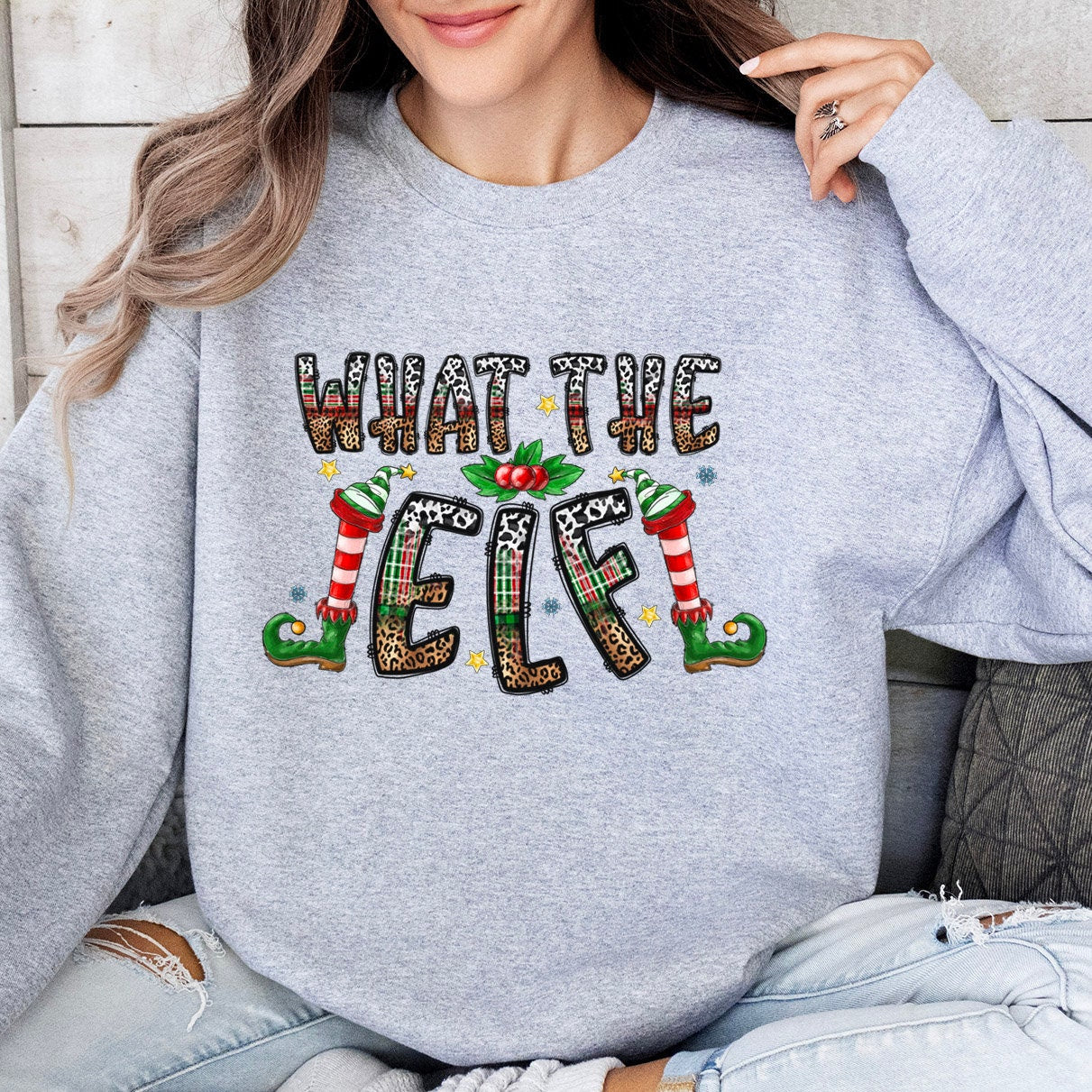 What the Elf Sweatshirt, Christmas Long Sleeves Shirt, Holidays Gift Sweatshirt, Winter Sweatshirt, Xmas Unisex Gift Sweatshirt