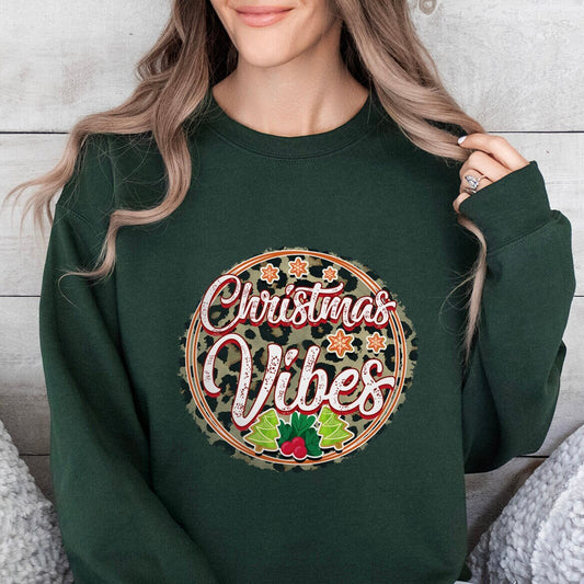 Sweat-shirt Christmas Vibes, chemise à manches longues de Noël, sweat-shirt cadeau de vacances, sweat-shirt d'hiver, sweat-shirt cadeau unisexe de Noël