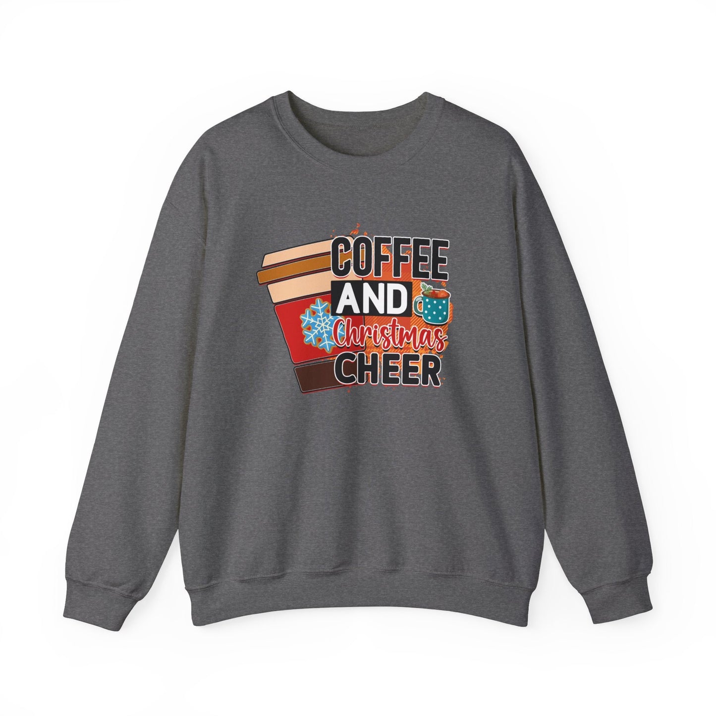 Sweat-shirt à manches longues avec inscription « Café et joie de Noël », cadeau de Noël pour les vacances d'hiver, sweat-shirt unisexe d'hiver, cadeau pour elle