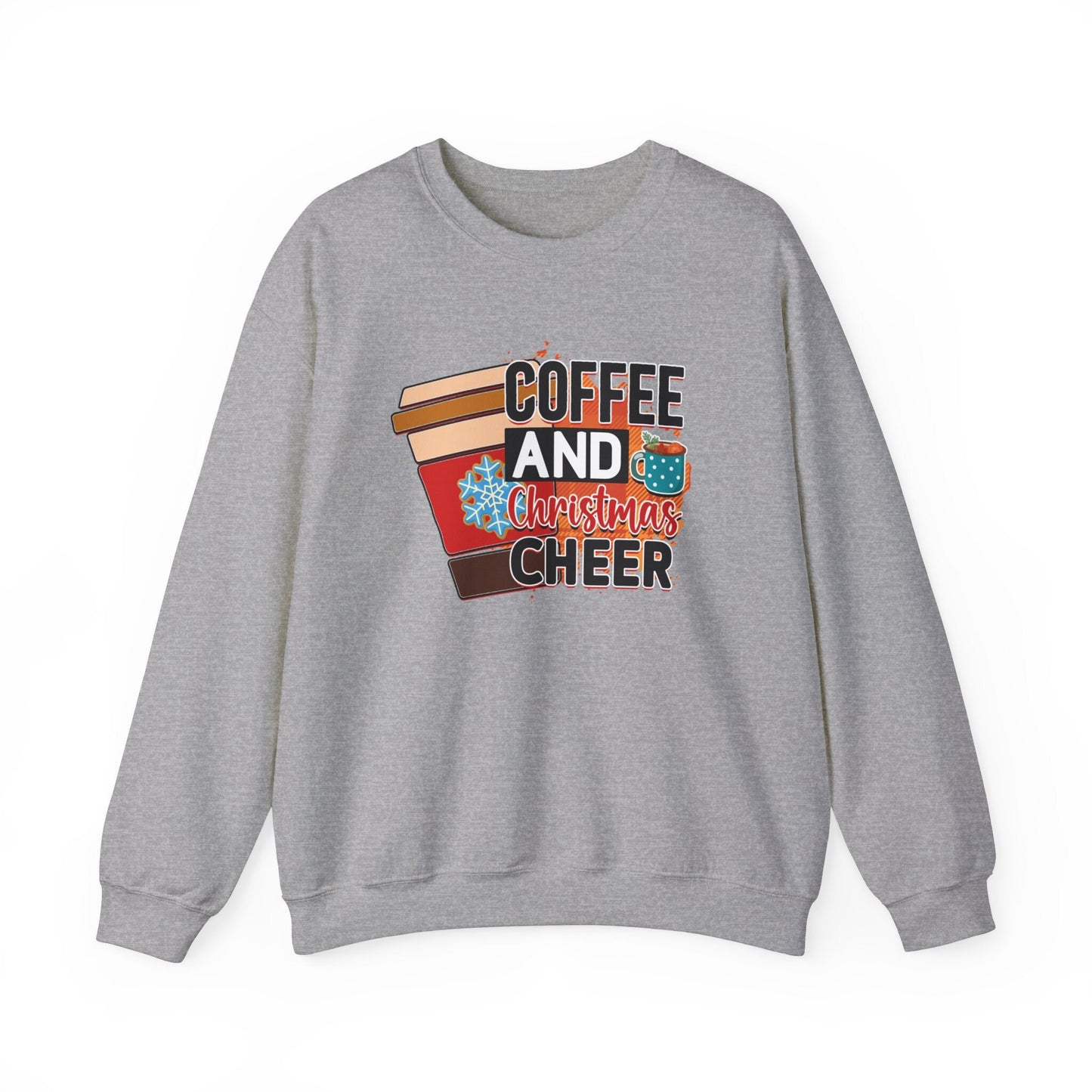 Sweat-shirt à manches longues avec inscription « Café et joie de Noël », cadeau de Noël pour les vacances d'hiver, sweat-shirt unisexe d'hiver, cadeau pour elle