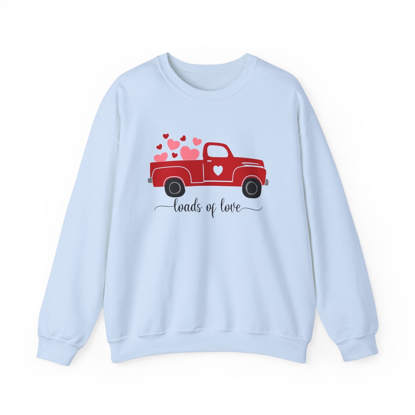 Love Truck Valentine Hearts Sweatshirt, Valentines Day Gift Long Sleeve Shirt, Valentines Day Shirts for Woman, Funny Valentines Day Shirt