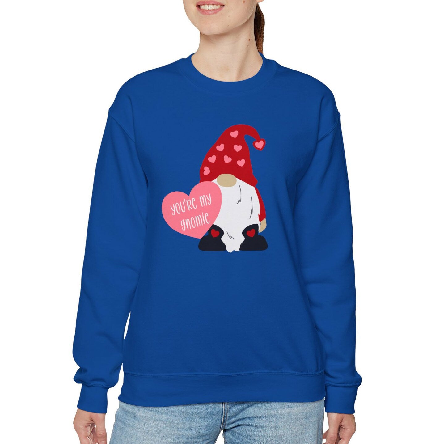 Sweat-shirt Gnome de la Saint-Valentin avec cœur, chemise cadeau de Saint-Valentin, chemises de Saint-Valentin pour femme, chemise à manches longues de Saint-Valentin