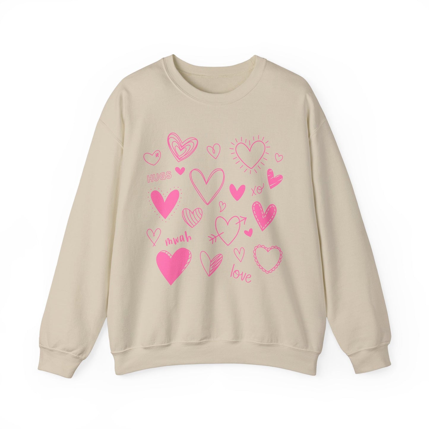 Love Hearts Collage Valentine Sweatshirt, Valentines Day Long Sleeves Love Shirt with Hearts, Love Shirt for Valentines Day, Gift for Her