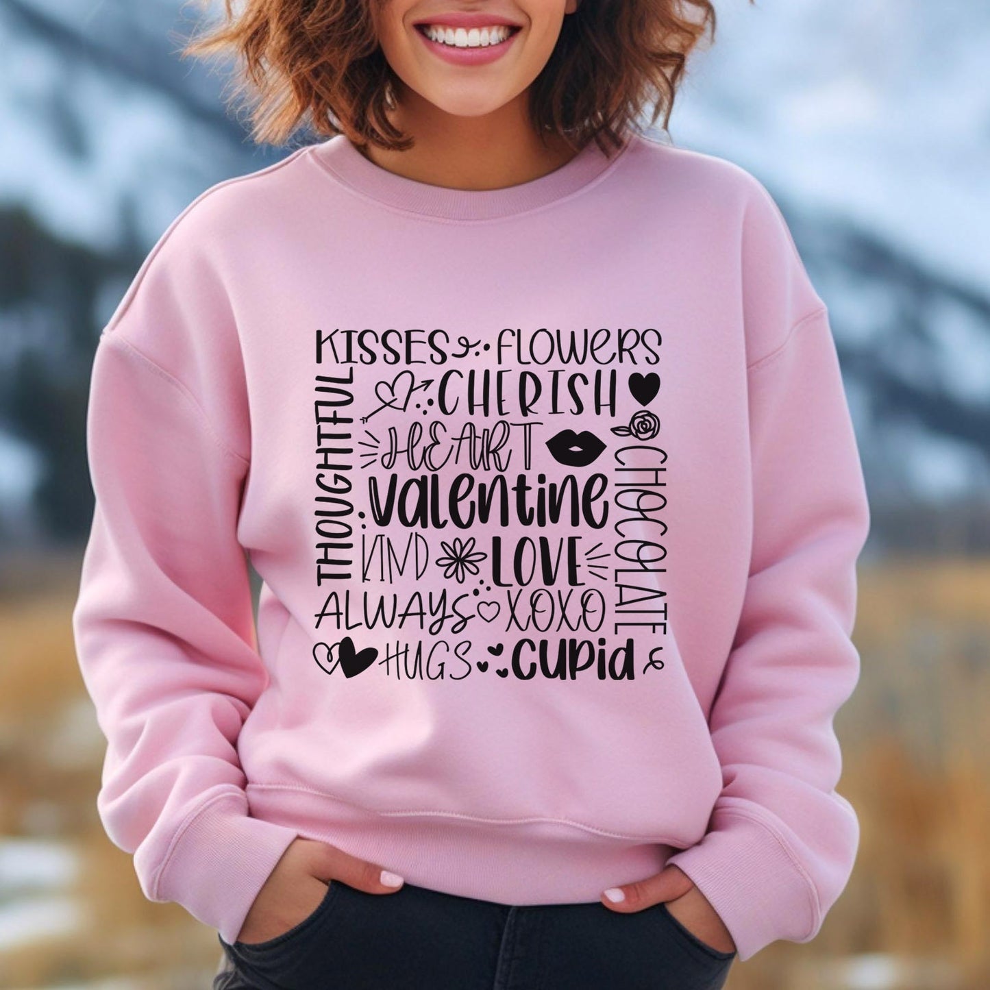 Valentine's Day Love Sweatshirt, Valentines Day Long Sleeves Love Shirt, Love Shirt with Heart for Valentines Day, Funny Valentine Day Shirt