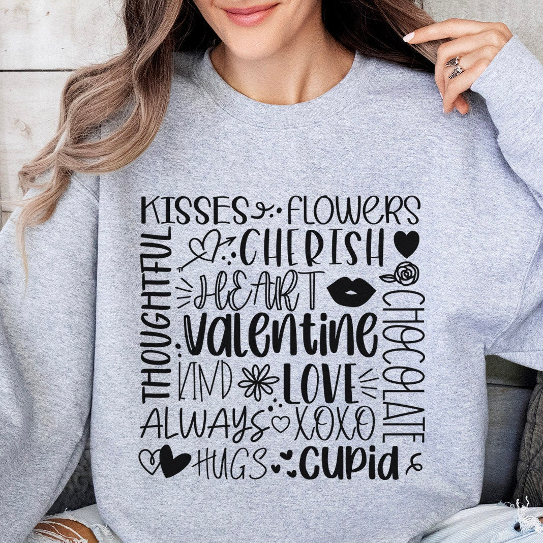 Valentine's Day Love Sweatshirt, Valentines Day Long Sleeves Love Shirt, Love Shirt with Heart for Valentines Day, Funny Valentine Day Shirt