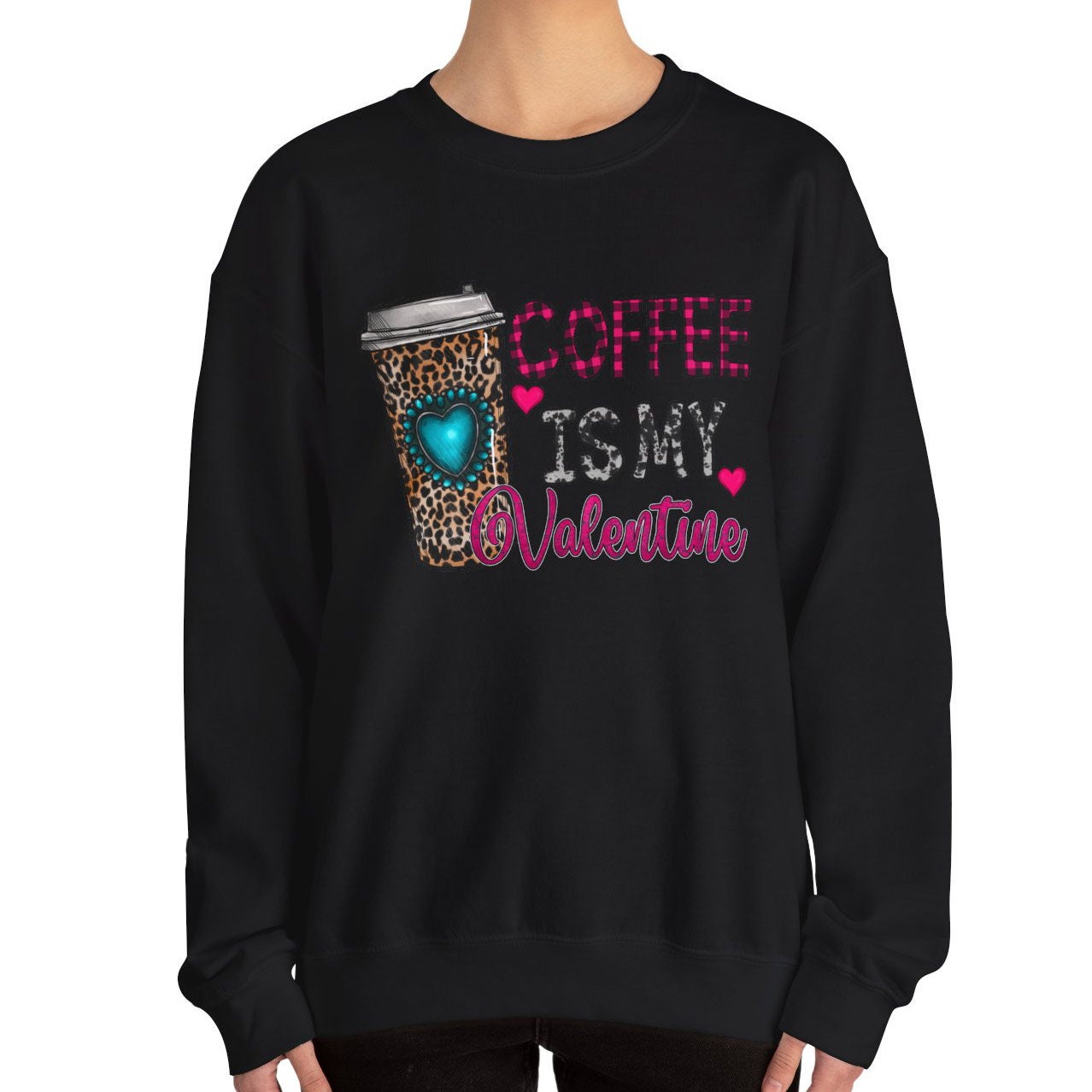 Le café est mon sweat-shirt drôle de Saint-Valentin, cadeau de Saint-Valentin, chemise à manches longues, chemise drôle de Saint-Valentin, chemise drôle de Saint-Valentin