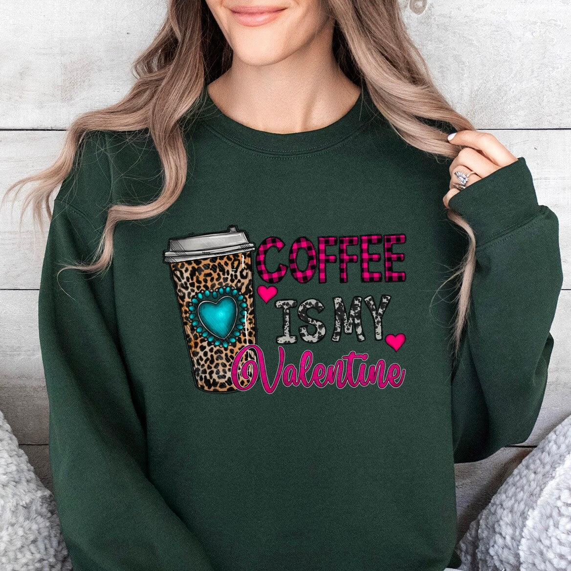 Le café est mon sweat-shirt drôle de Saint-Valentin, cadeau de Saint-Valentin, chemise à manches longues, chemise drôle de Saint-Valentin, chemise drôle de Saint-Valentin