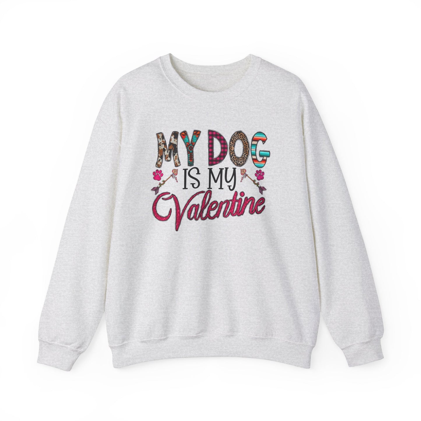 My Dog is my Valentine Cute Sweatshirt, Valentines Day Long Sleeves Shirt, Dog Lovers Shirt for Valentines Day Gift, My Dog Valentine Shirt