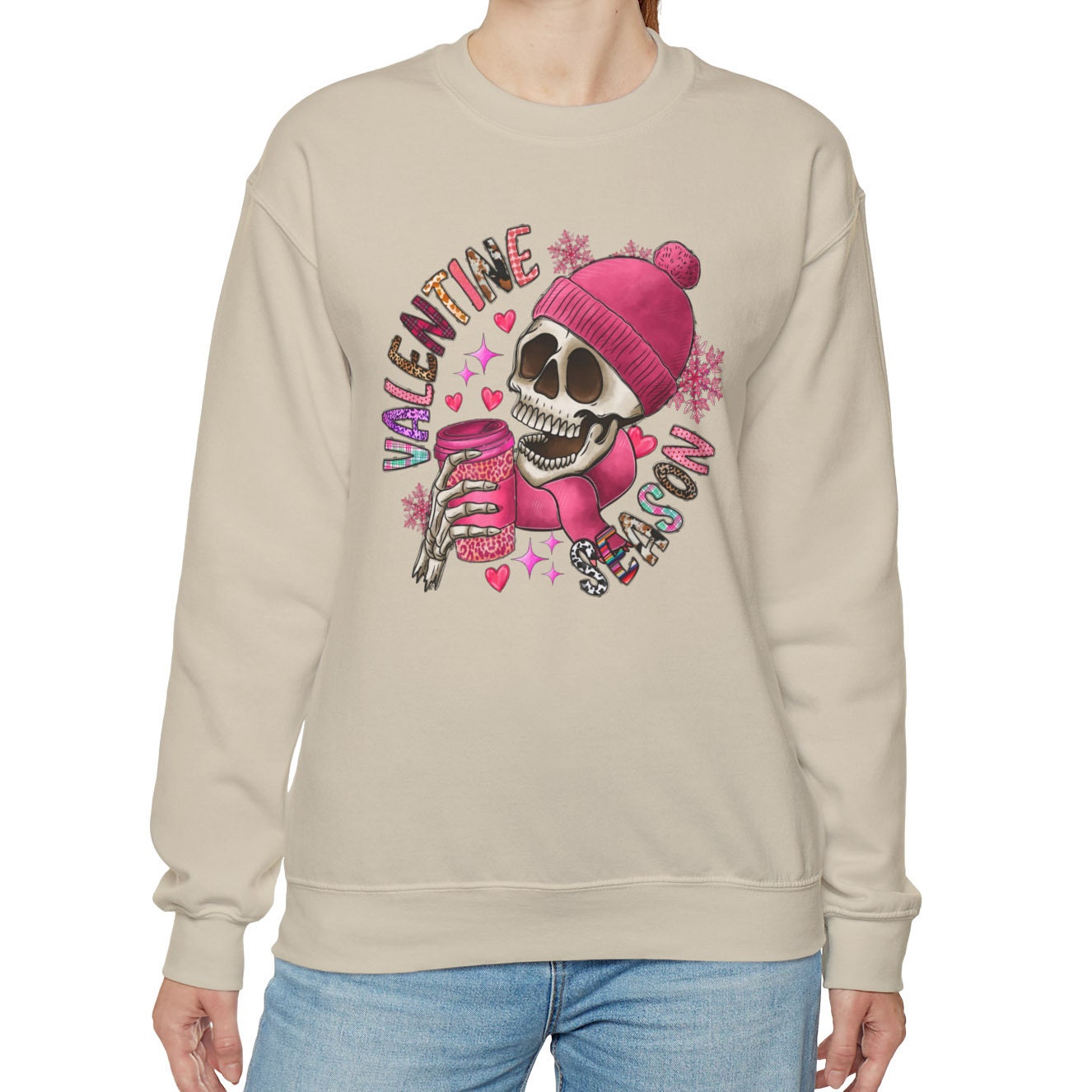 Valentine Season Skull Sweatshirt, Valentines Day Long Sleeves Skull Shirt, Shirt with Skull, Funny Skeleton Gift Shirt for Valentines Day