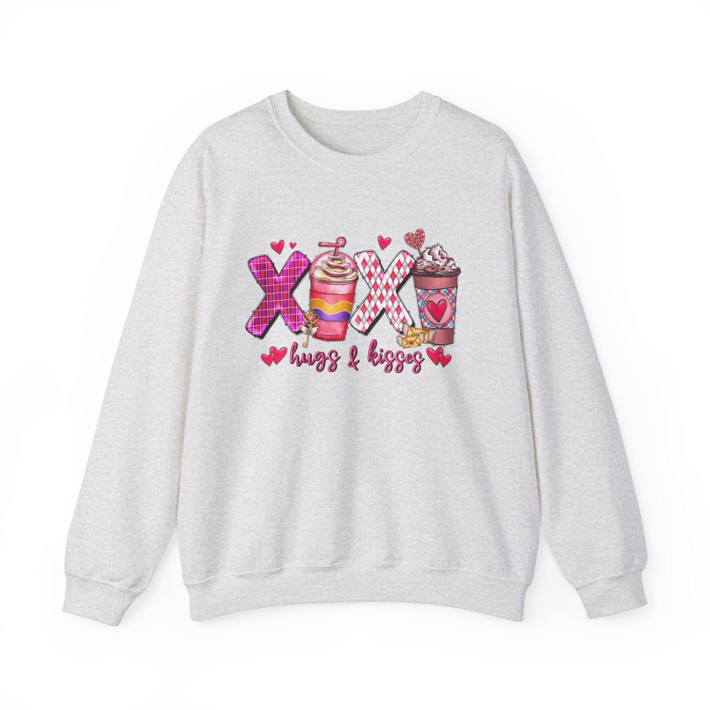 XoXo Coffee Hug Kisses Sweatshirt, Valentines Day Long Sleeves Xo Xo Shirt, Love Shirt for Valentines Day Gift, Valentines Day Gift Shirt