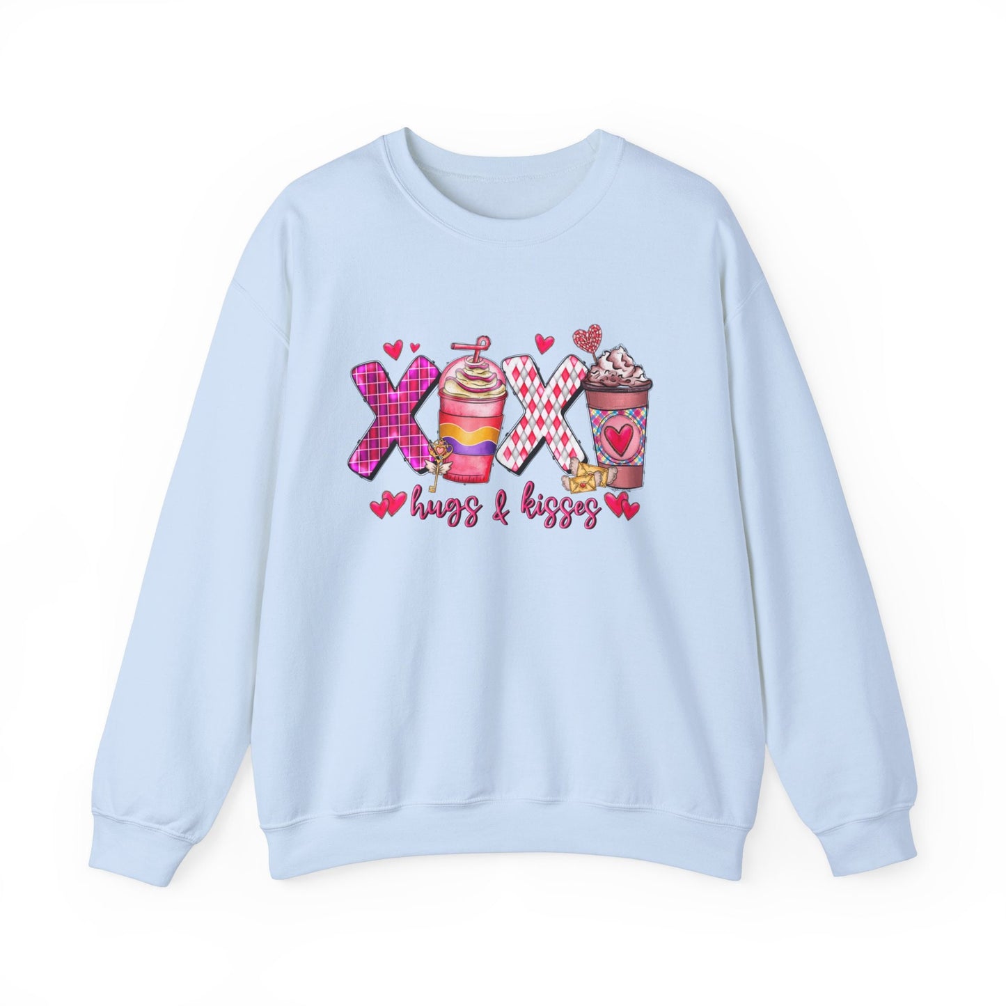 XoXo Coffee Hug Kisses Sweatshirt, Valentines Day Long Sleeves Xo Xo Shirt, Love Shirt for Valentines Day Gift, Valentines Day Gift Shirt