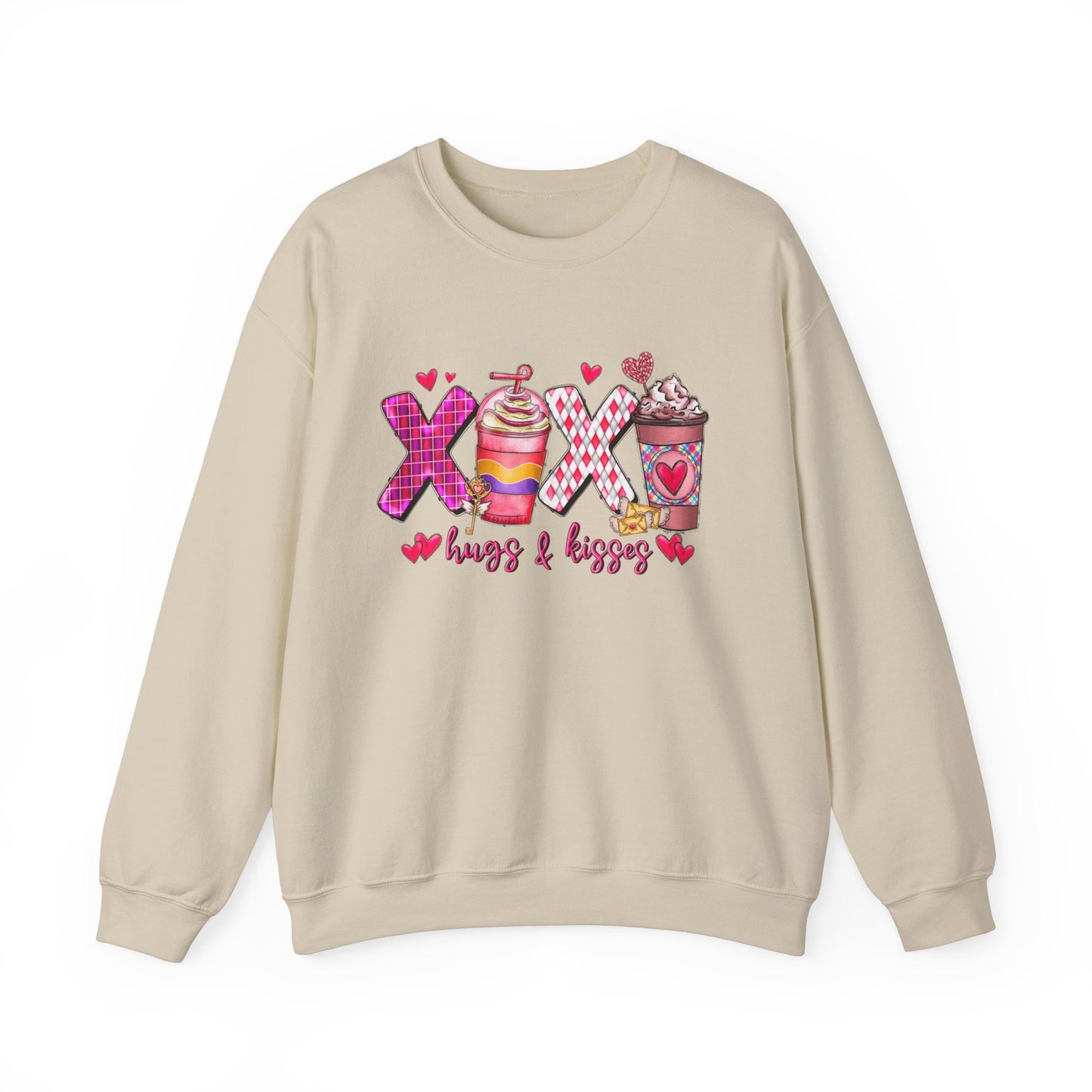 XoXo Coffee Hug Kisses Sweatshirt, Valentines Day Long Sleeves Xo Xo Shirt, Love Shirt for Valentines Day Gift, Valentines Day Gift Shirt