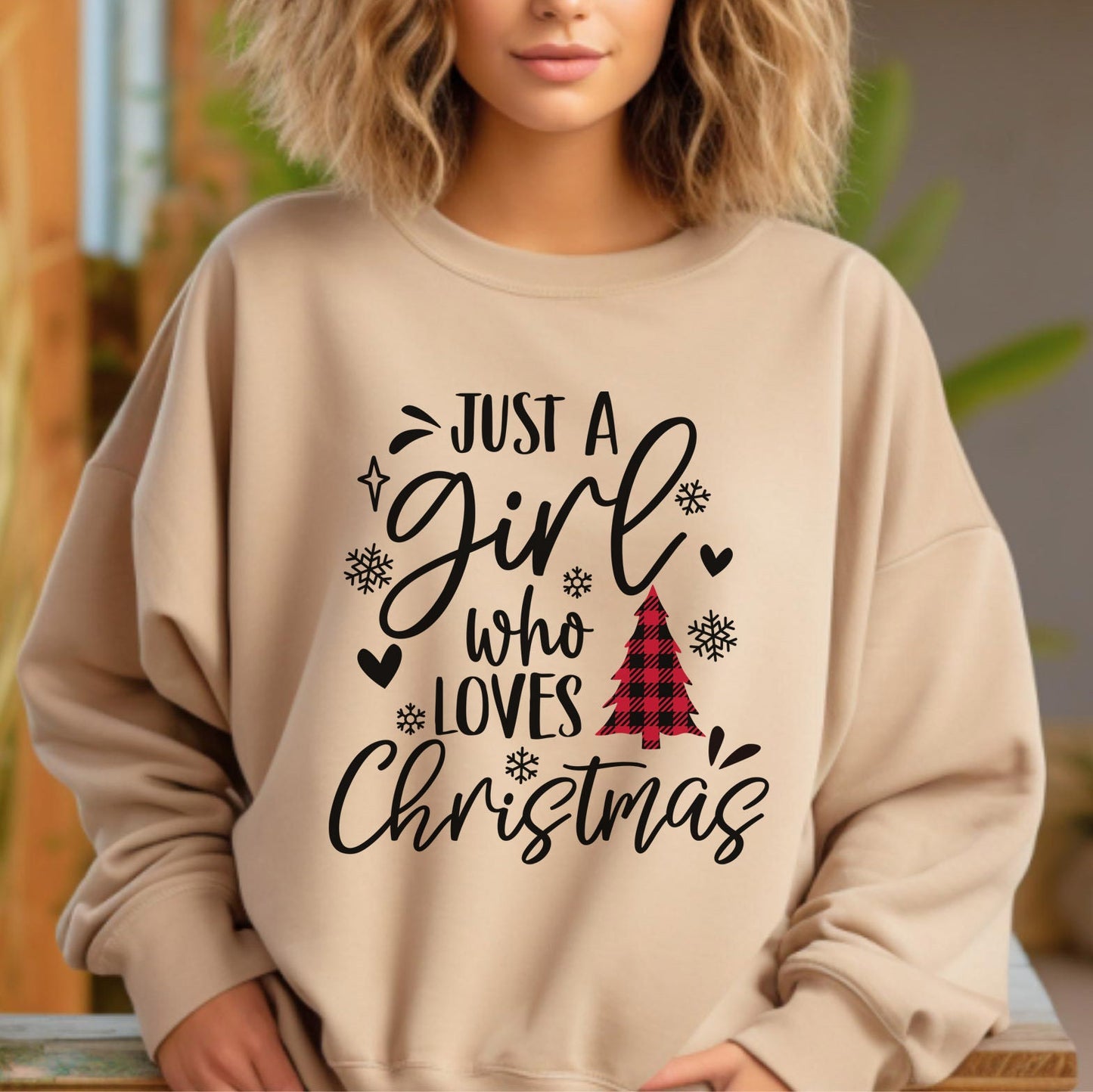 Christmas Gift Sweatshirt, Holidays Gift Sweatshirt, Just a Girl who loves Christmas Sweatshirt, Unisex Heavy Blend Sweatshirt, Gift for Her