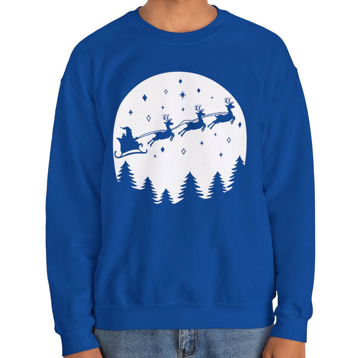 Sweat-shirt cadeau de Noël avec traîneau du Père Noël, sweat-shirt cadeau de vacances, chemise cadeau d'hiver de Noël, sweat-shirt unisexe, cadeau pour elle, cadeau pour lui