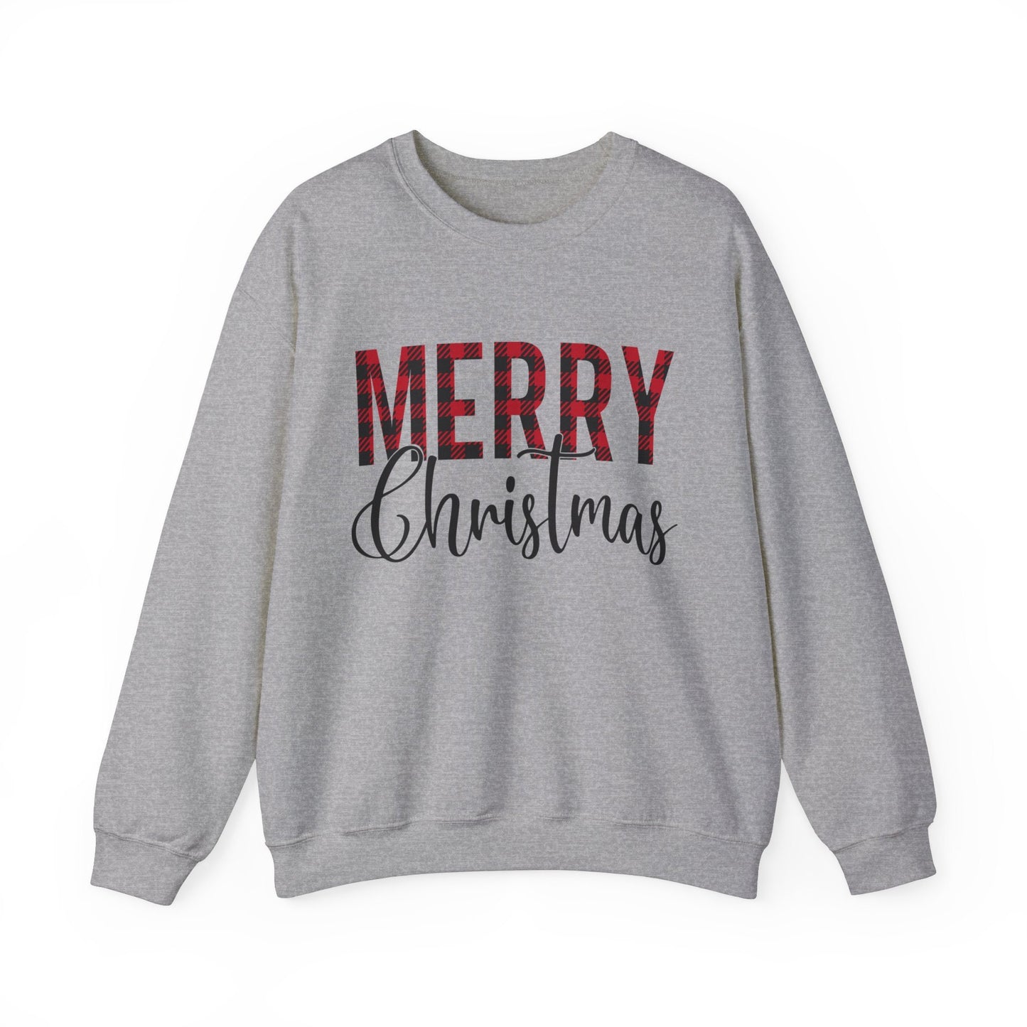 Sweat-shirt Joyeux Noël, sweat-shirt cadeau de vacances à motif à carreaux, chemise de Père Noël, sweat-shirt unisexe en mélange épais, cadeau pour elle, cadeau pour lui