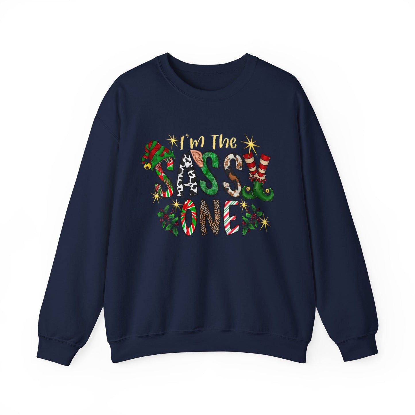 Je suis le Sassy One Sweatshirt de Noël, T-shirt elfe, Sweat-shirt cadeau de vacances, T-shirt Père Noël, Sweat-shirt unisexe, Cadeau pour elle, Cadeau pour lui