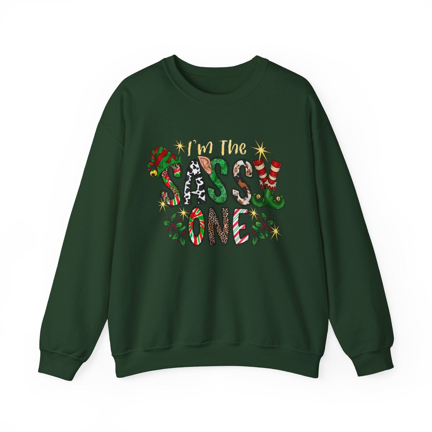 Je suis le Sassy One Sweatshirt de Noël, T-shirt elfe, Sweat-shirt cadeau de vacances, T-shirt Père Noël, Sweat-shirt unisexe, Cadeau pour elle, Cadeau pour lui