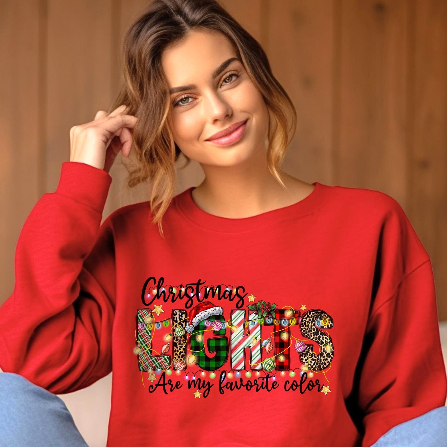 Christmas Lights Sweatshirt, Holidays Christmas Gift Sweatshirt, Santa Shirt, Unisex Heavy Blend Sweatshirt, Gift for Her, Gift for Him