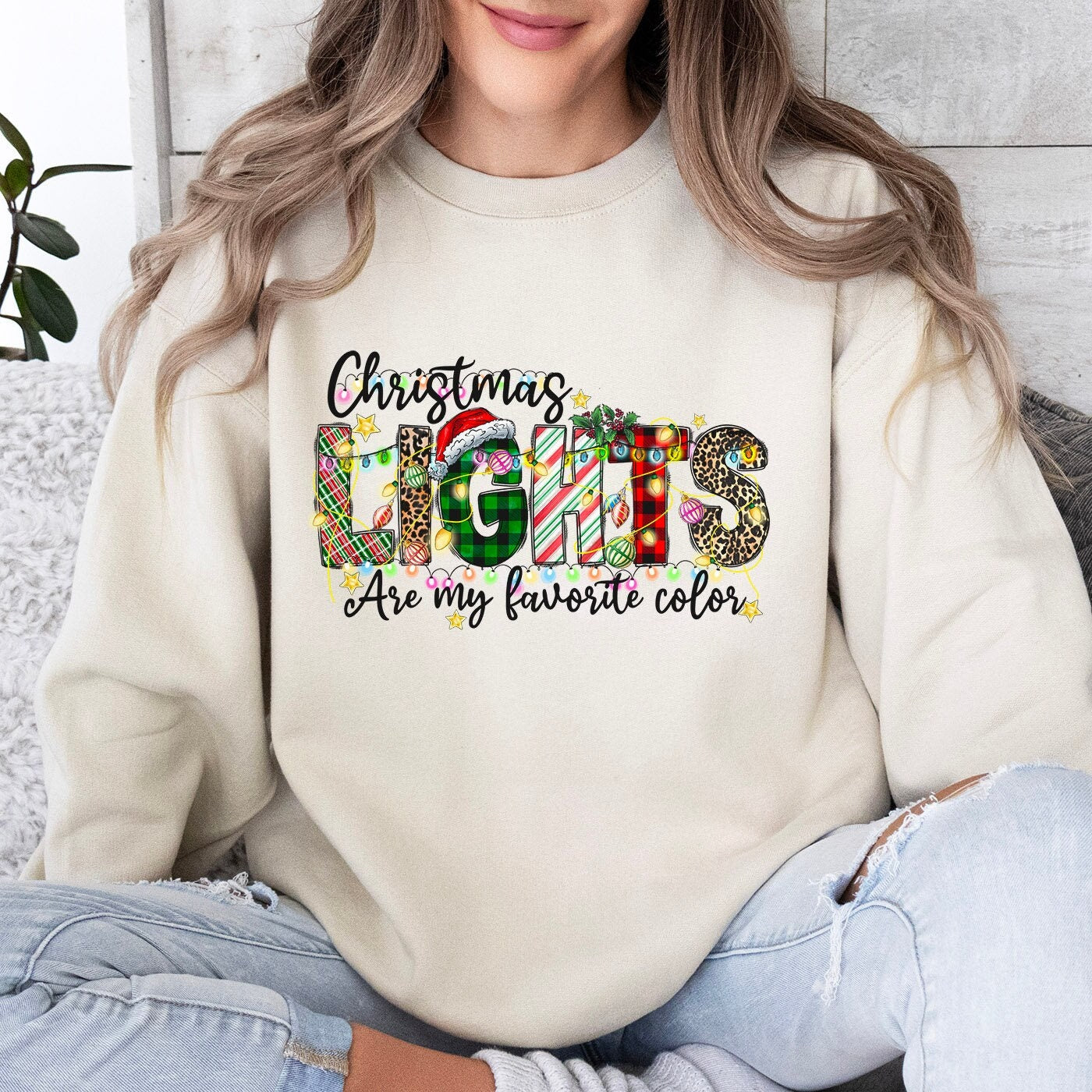 Christmas Lights Sweatshirt, Holidays Christmas Gift Sweatshirt, Santa Shirt, Unisex Heavy Blend Sweatshirt, Gift for Her, Gift for Him