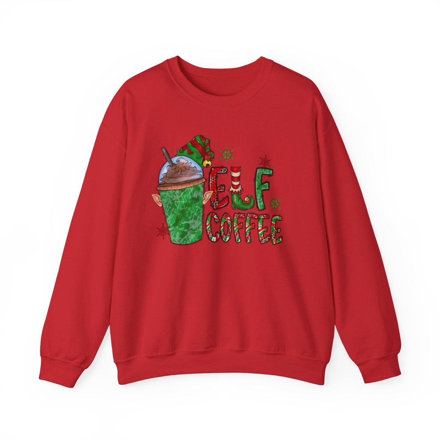 Elf Sweatshirt, Christmas Sweatshirt, Funny Elf Coffee Shirt, Holidays Gift Sweatshirt, Xmas Unisex Sweatshirt, Gift for Her, Gift for Him