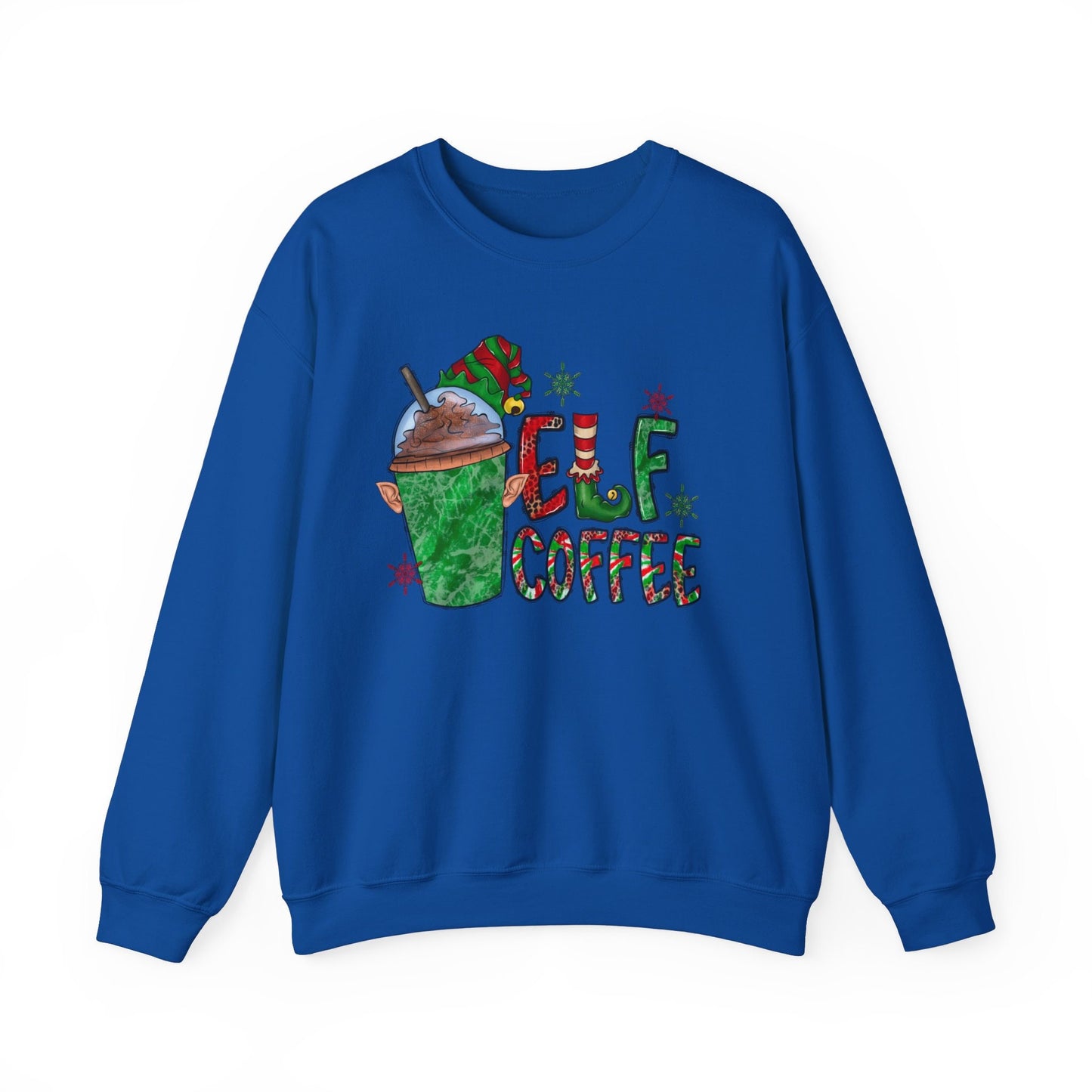 Elf Sweatshirt, Christmas Sweatshirt, Funny Elf Coffee Shirt, Holidays Gift Sweatshirt, Xmas Unisex Sweatshirt, Gift for Her, Gift for Him