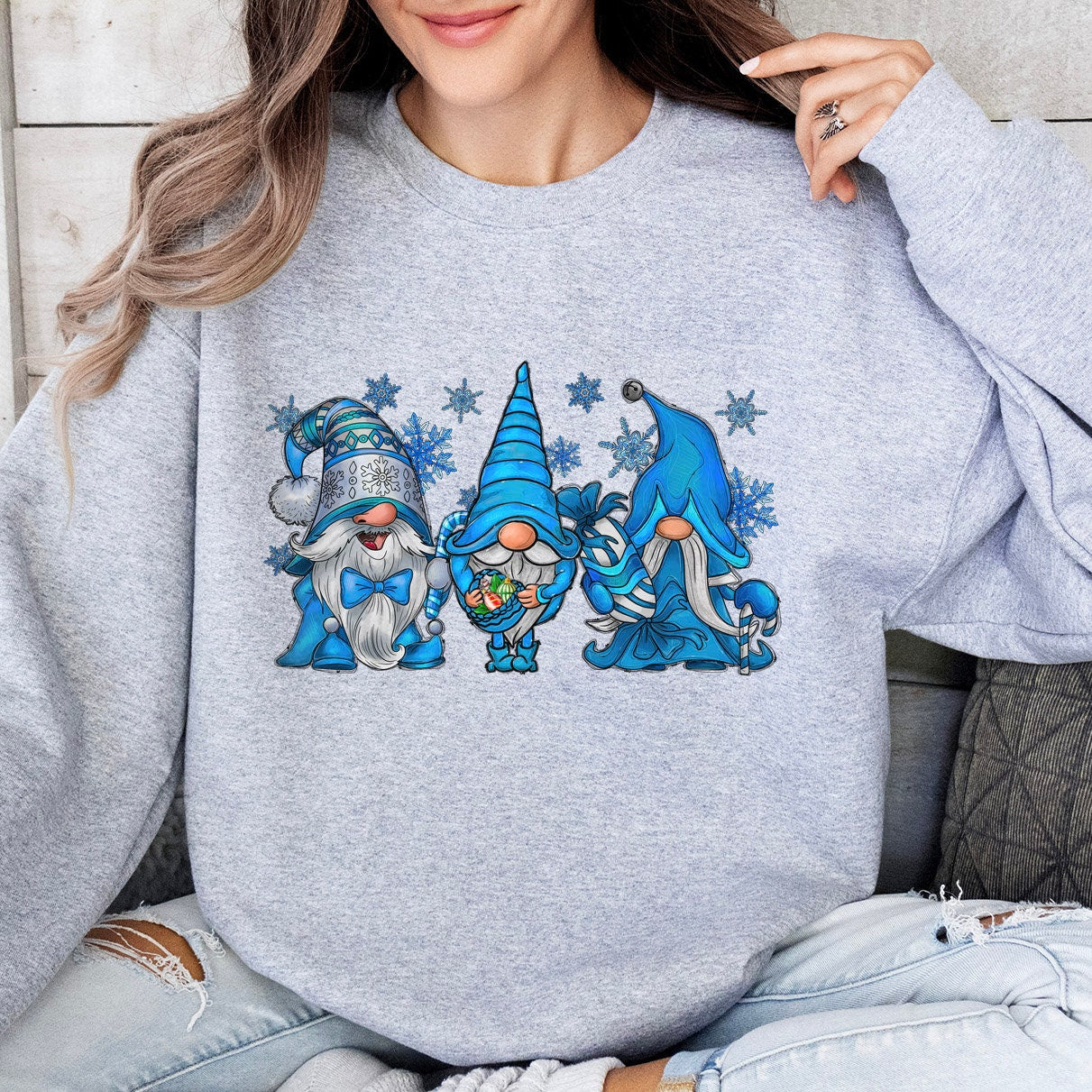 Winter Gnomes Christmas Sweatshirt, Christmas Gnomes Shirt, Holidays Cute Elfs Gift Sweatshirt, Xmas Unisex Gift Sweatshirt, Gift for Her