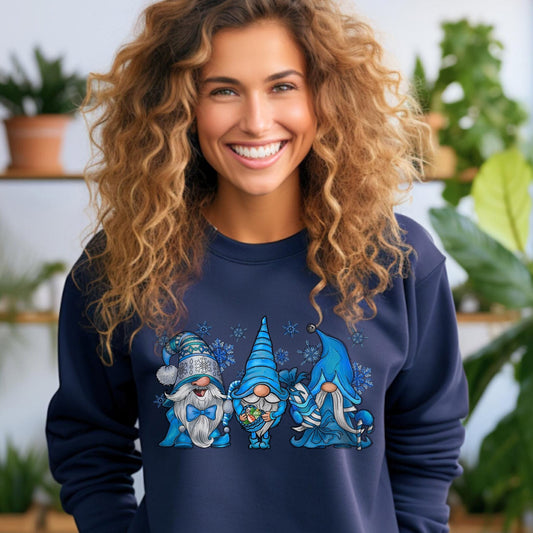 Sweat-shirt de Noël Gnomes d'hiver, chemise de gnomes de Noël, sweat-shirt cadeau elfes mignons de vacances, sweat-shirt cadeau unisexe de Noël, cadeau pour elle