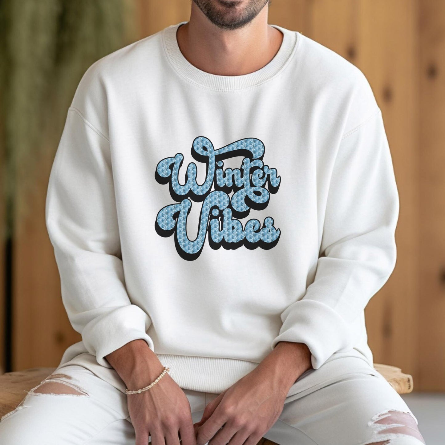 Winter Vibes Retro Sweatshirt, Inspirational Gift Sweatshirt Shirt, Holidays Gift Sweatshirt, Unisex Gift Sweatshirt, Gift for Her Him